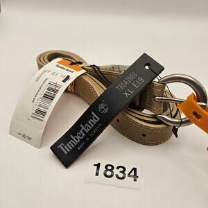 TIMBERLAND WOMEN'S XL OVAL BUCKLE BELT BEIGE MADE IN ROMANIA TB0A2N66 EI9 NWT